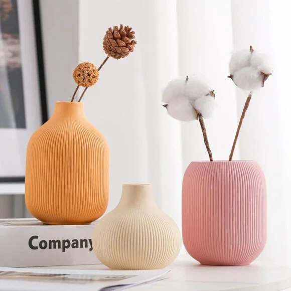Ceramic Vase for Decor,Small Boho Vases Set for Home,Modern Minimalist Farmhouse